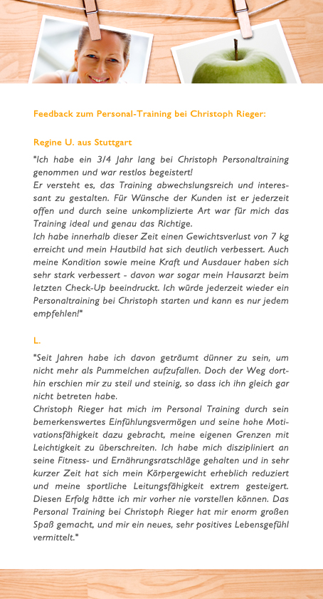 feedback personal training